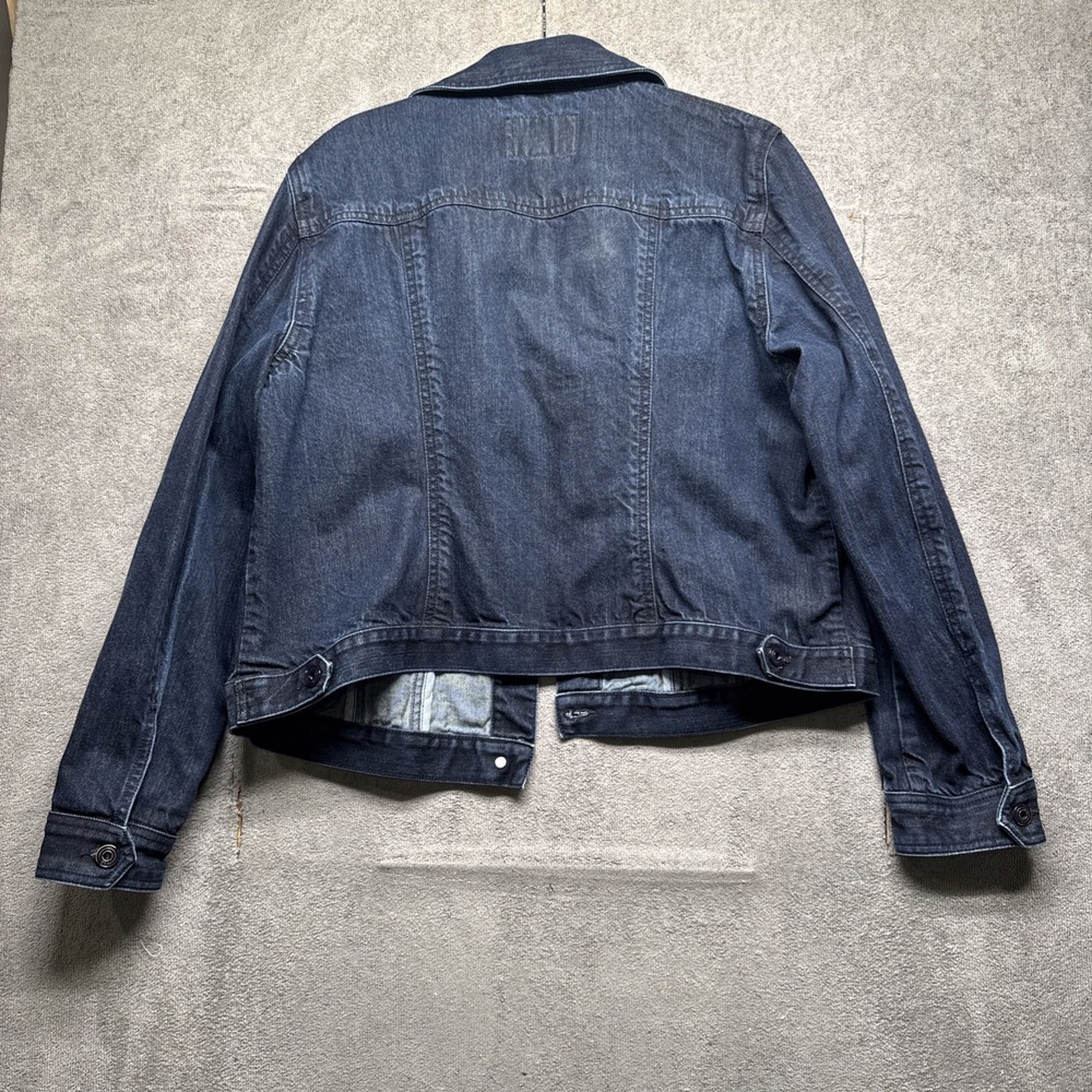 Banana Republic Women's Denim Trucker Jacket Dark‎ Blue XL Casual Classic - Picture 8 of 12